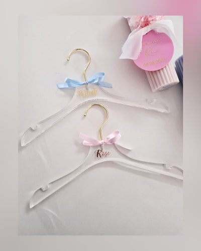 Clear Acrylic Personalised Child Coat Hanger