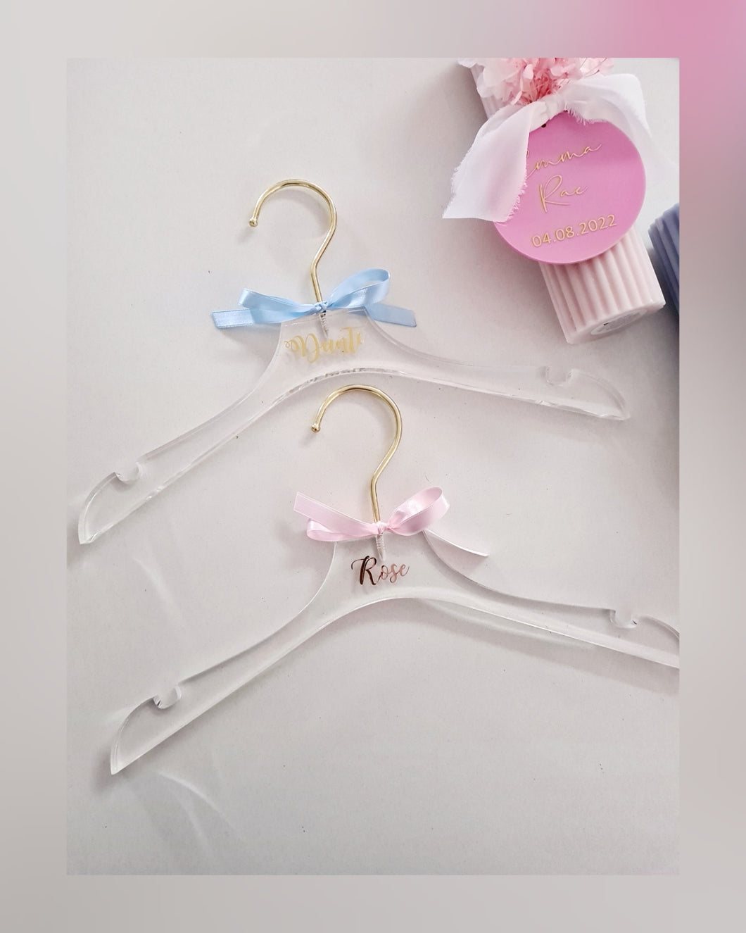 Clear Acrylic Personalised Child Coat Hanger